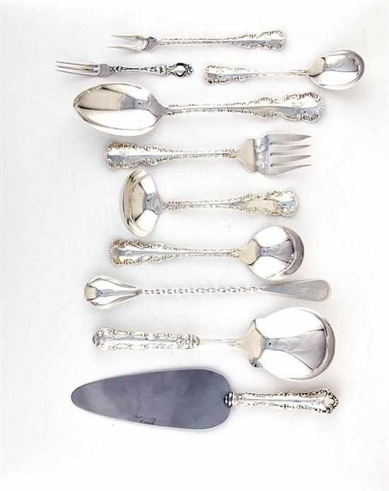 Appraisal: Collection sterling flatware and serving pieces Birk's partial service comprising