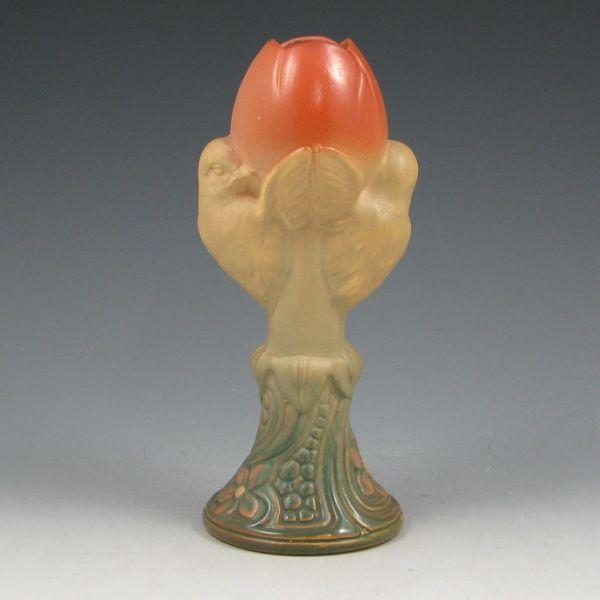 Appraisal: Uncommon Weller L'Art Nouveau bud vase with two chicks holding