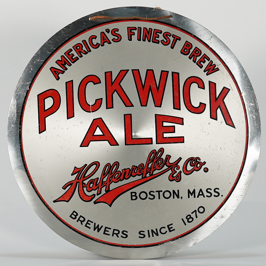 Appraisal: Pickwick Ale Haffenreffer LEYSE Aluminum SignReference n aBrewery Haffenreffer Boston