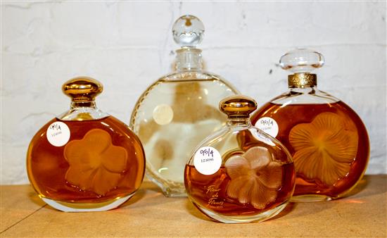 Appraisal: Sale Lot Four Large French Glass Perfume Bottles Height of