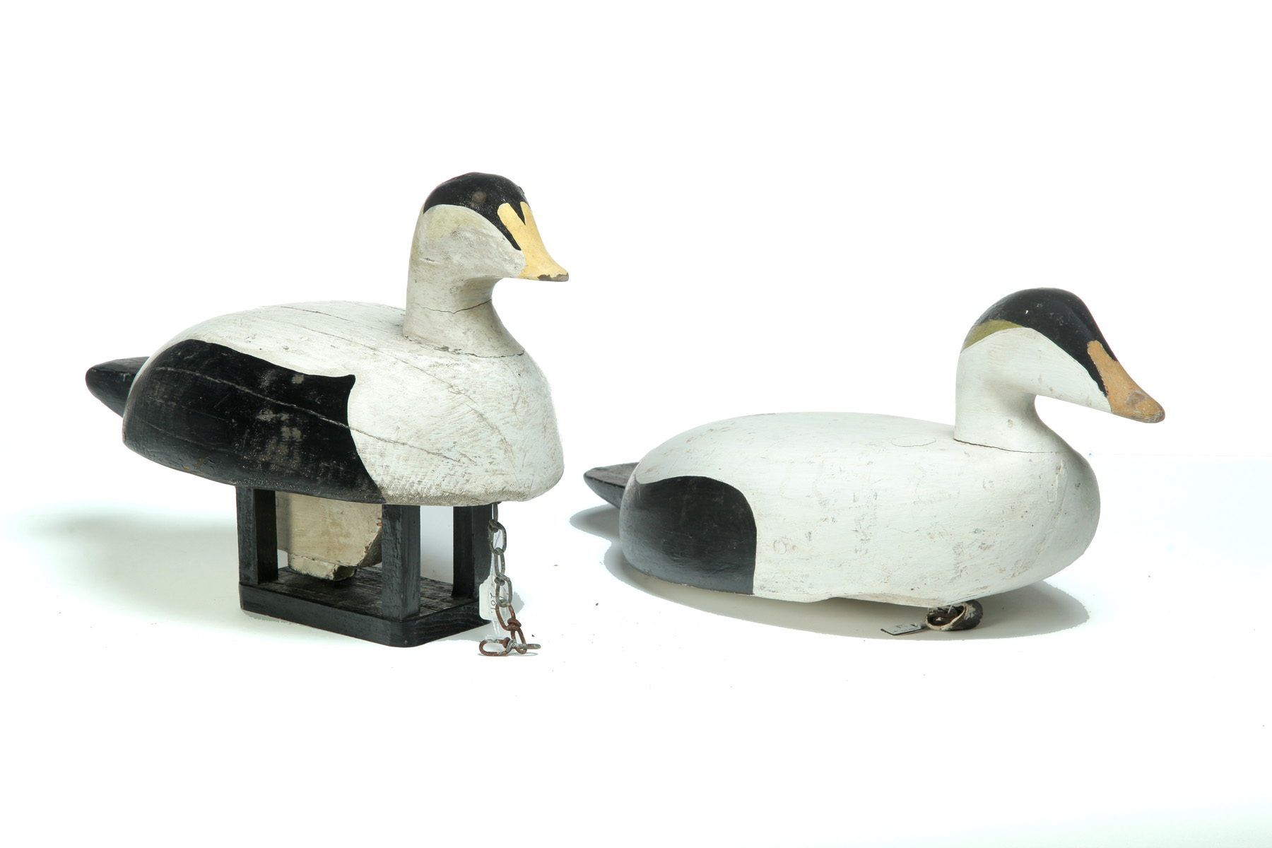 Appraisal: TWO NOVA SCOTIA EIDER DUCK DECOYS American th century pine