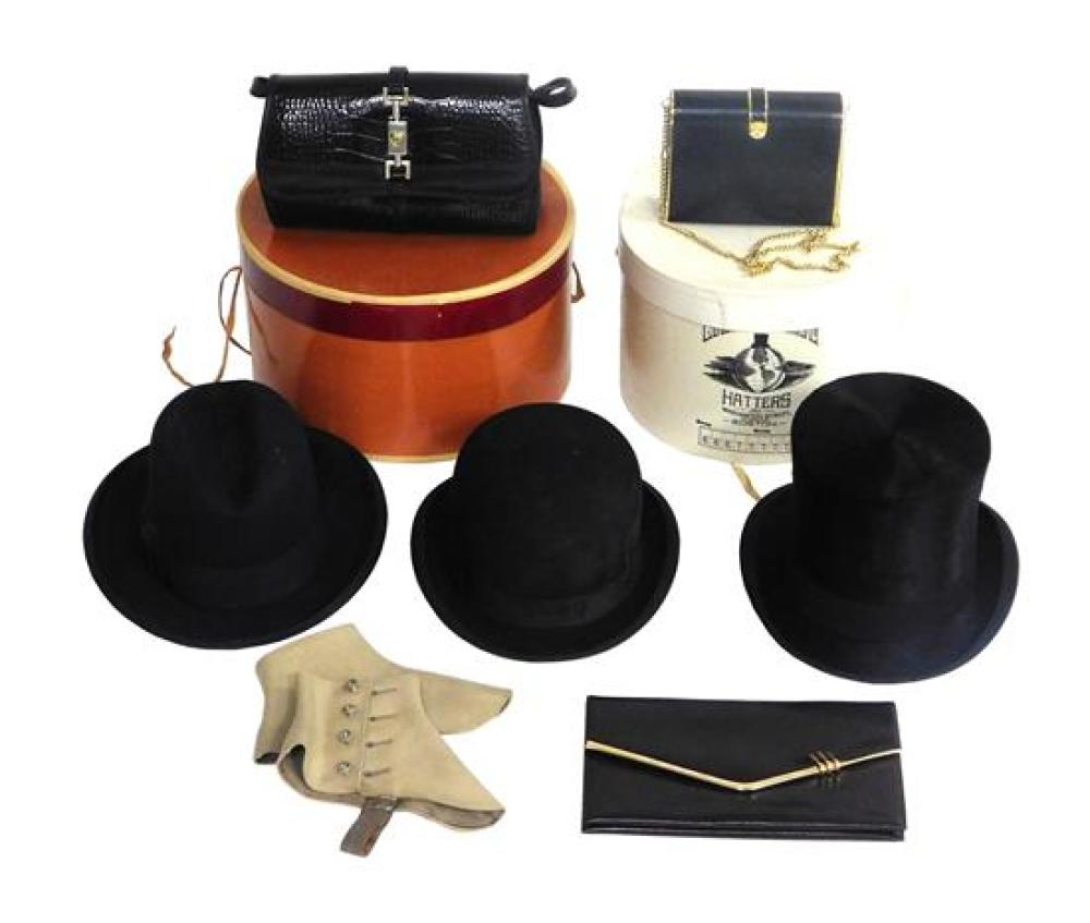 Appraisal: Vintage hats and purses Two Collins and Fairbanks hats the