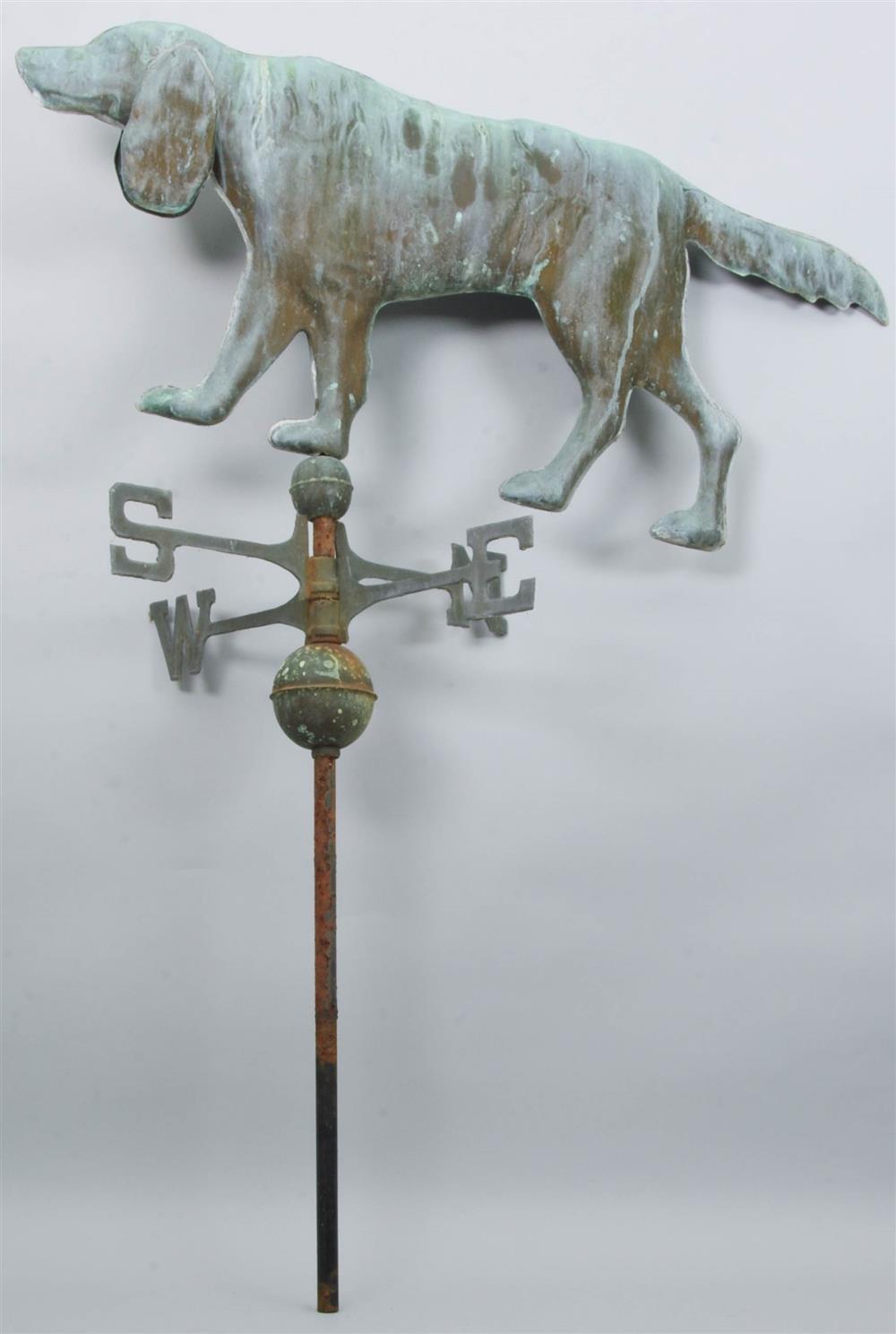 Appraisal: VINTAGE SHEET COPPER SETTER DOG WEATHERVANE the Setter dog with