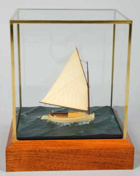 Appraisal: Cat Boat Wooden Boat Model by David Kolaga Scratch-built using