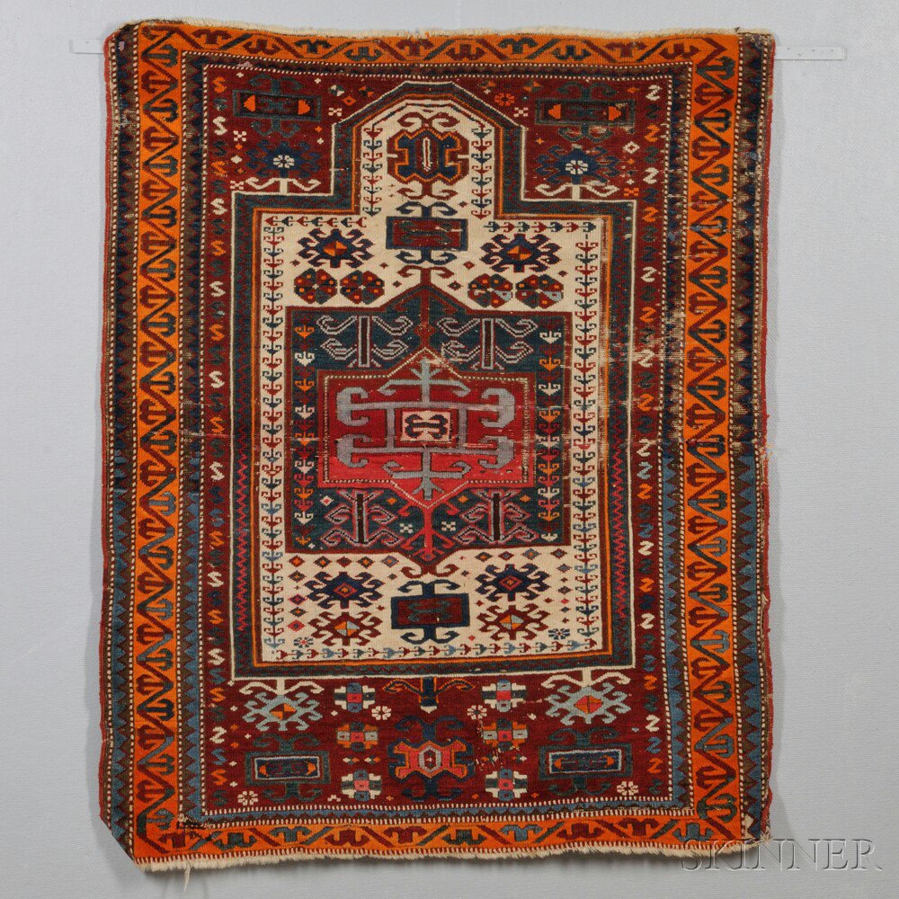 Appraisal: Kazak Prayer Rug Southwest Caucasus late th century small areas