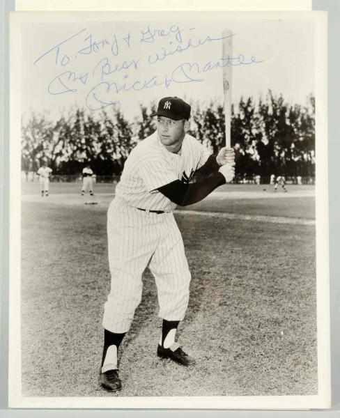 Appraisal: Original Autographed Photograph of Mickey Mantle Nice photo of s