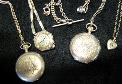 Appraisal: Three antique watchesTwo gold filled pocket watches one Roman numeral