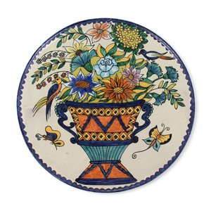 Appraisal: A Large Mexican Pottery Charger Diameter of charger inches