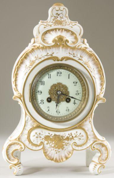 Appraisal: Marti et Cie Porcelain Mantel Clock th century the Rococo