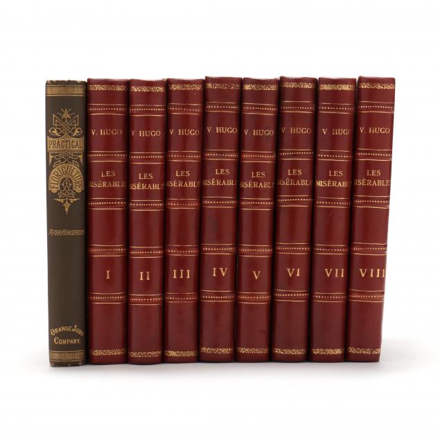 Appraisal: EIGHT VOLUME ANTIQUE FRENCH EDITION OF LES MIS RABLES AND