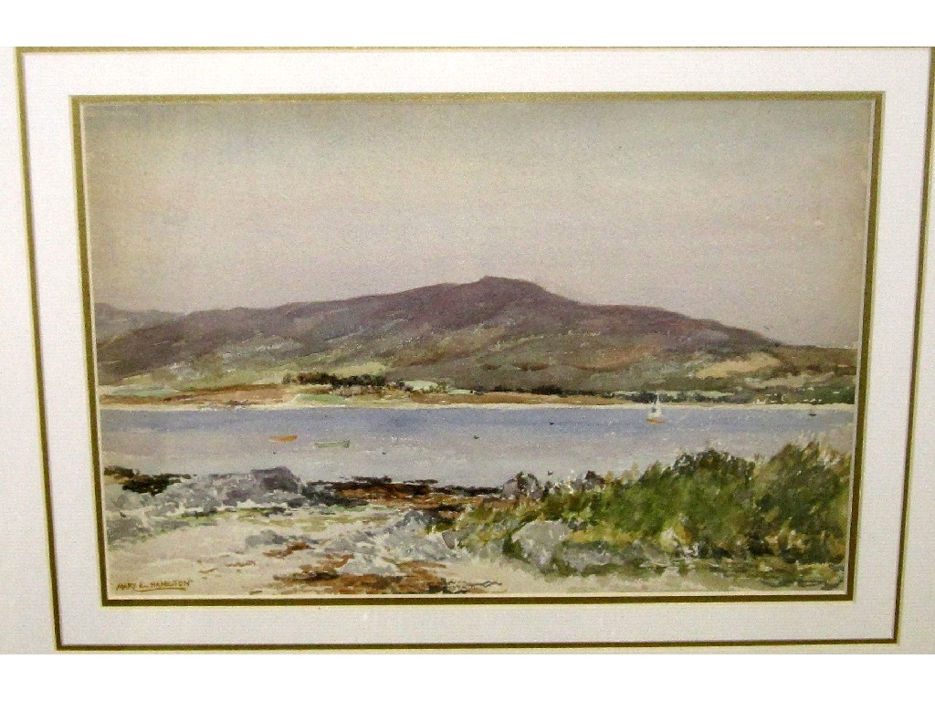 Appraisal: MARY E HAMILTON Watercolour 'Ayrshire Coast' signed