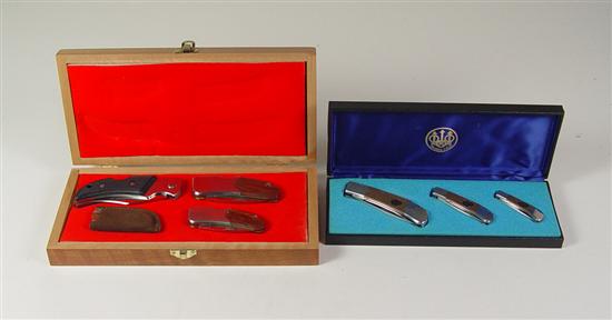 Appraisal: Beretta Pocket Knife Set Set of three graduated Beretta folding