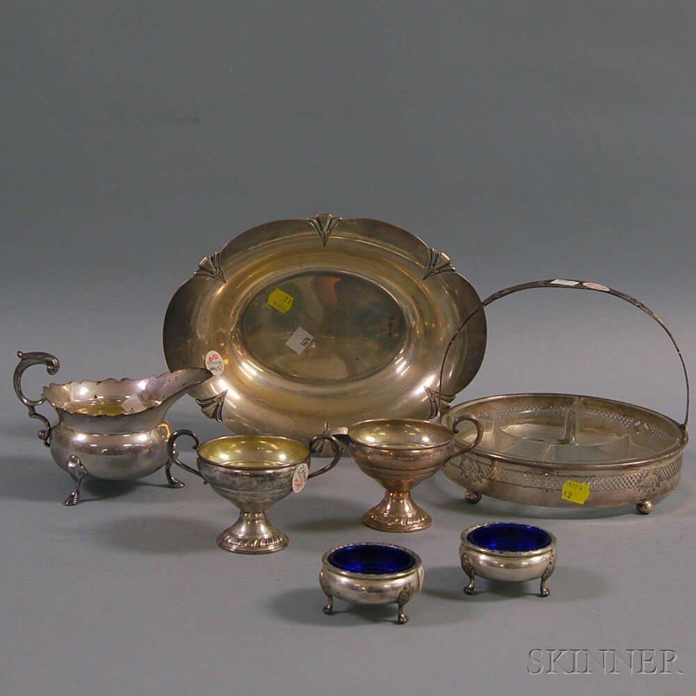 Appraisal: Seven Pieces of Sterling Silver Tableware a Wallace oval serving