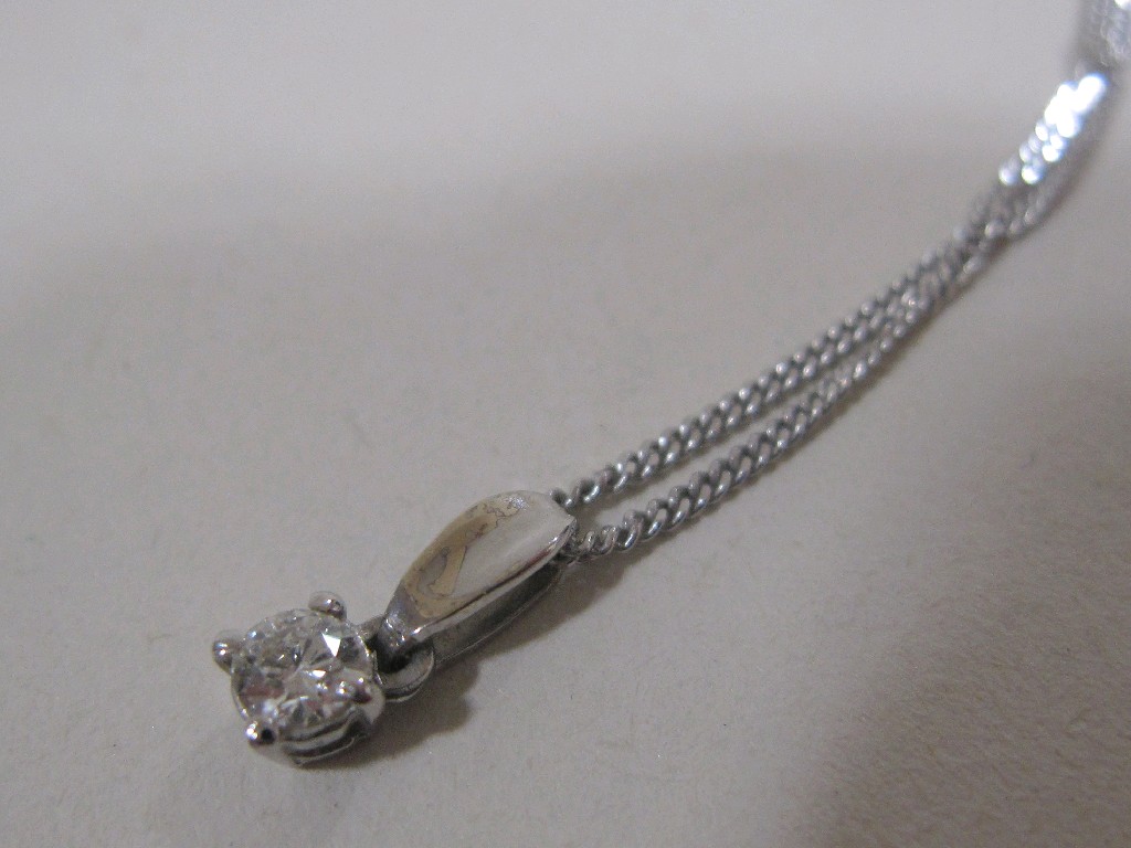 Appraisal: Eighteen carat white gold mounted point diamond pendant on ct