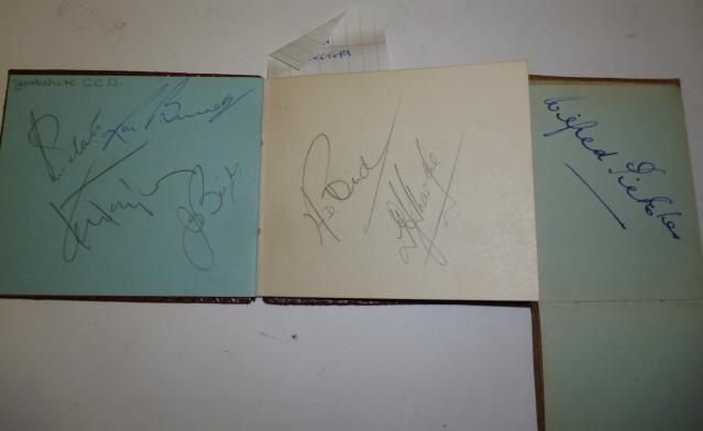 Appraisal: An album containing autographs of Yorkshire Cricketers including Ron Burnett