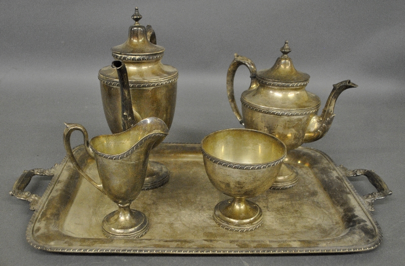 Appraisal: - Sterling silver tea service by Manchester Silver Co to