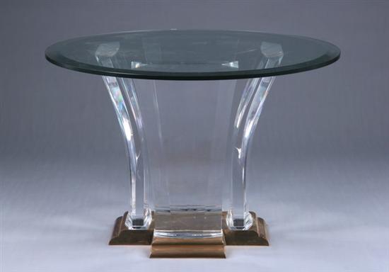 Appraisal: JEFFERY BIGELOW CLYDE'S CENTER TABLE late th century glass and