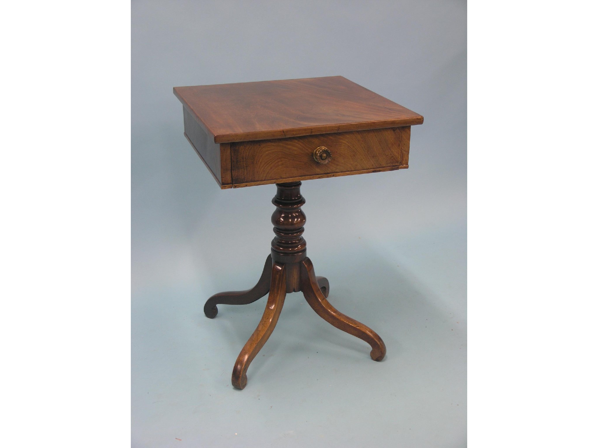 Appraisal: A William IV mahogany occasional table square-shape with single frieze