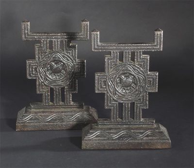 Appraisal: A pair of Barnard Bishop and Barnard patinated cast iron