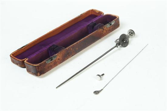 Appraisal: CASED URETHRATOME Early th century steel in leather covered case