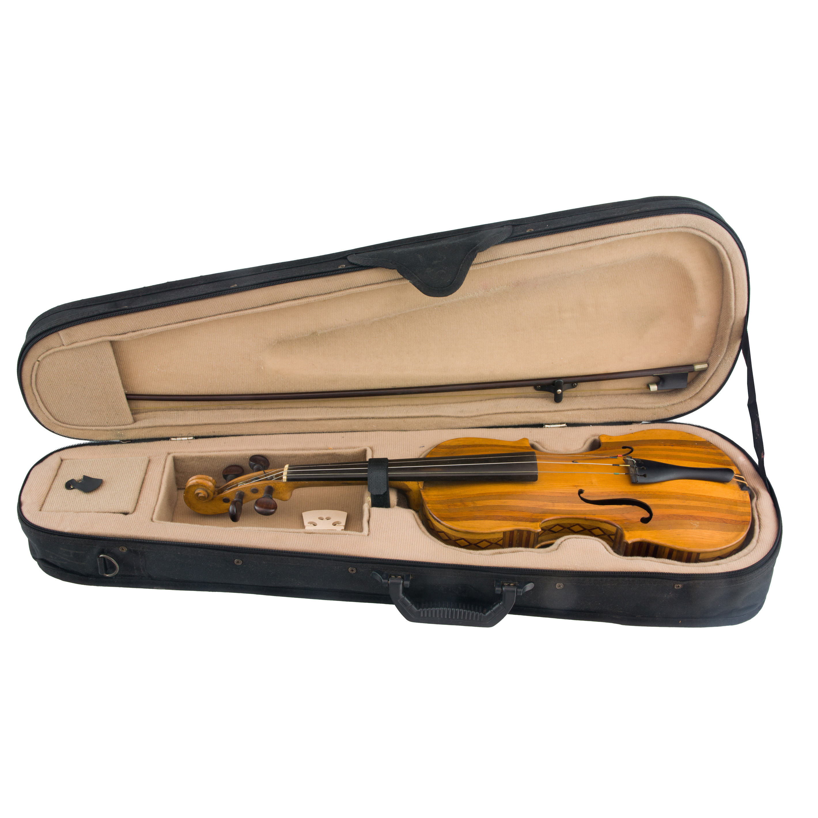 Appraisal: A CONTINENTAL VIOLIN WITH DODD BOW A Continental inlaid violin