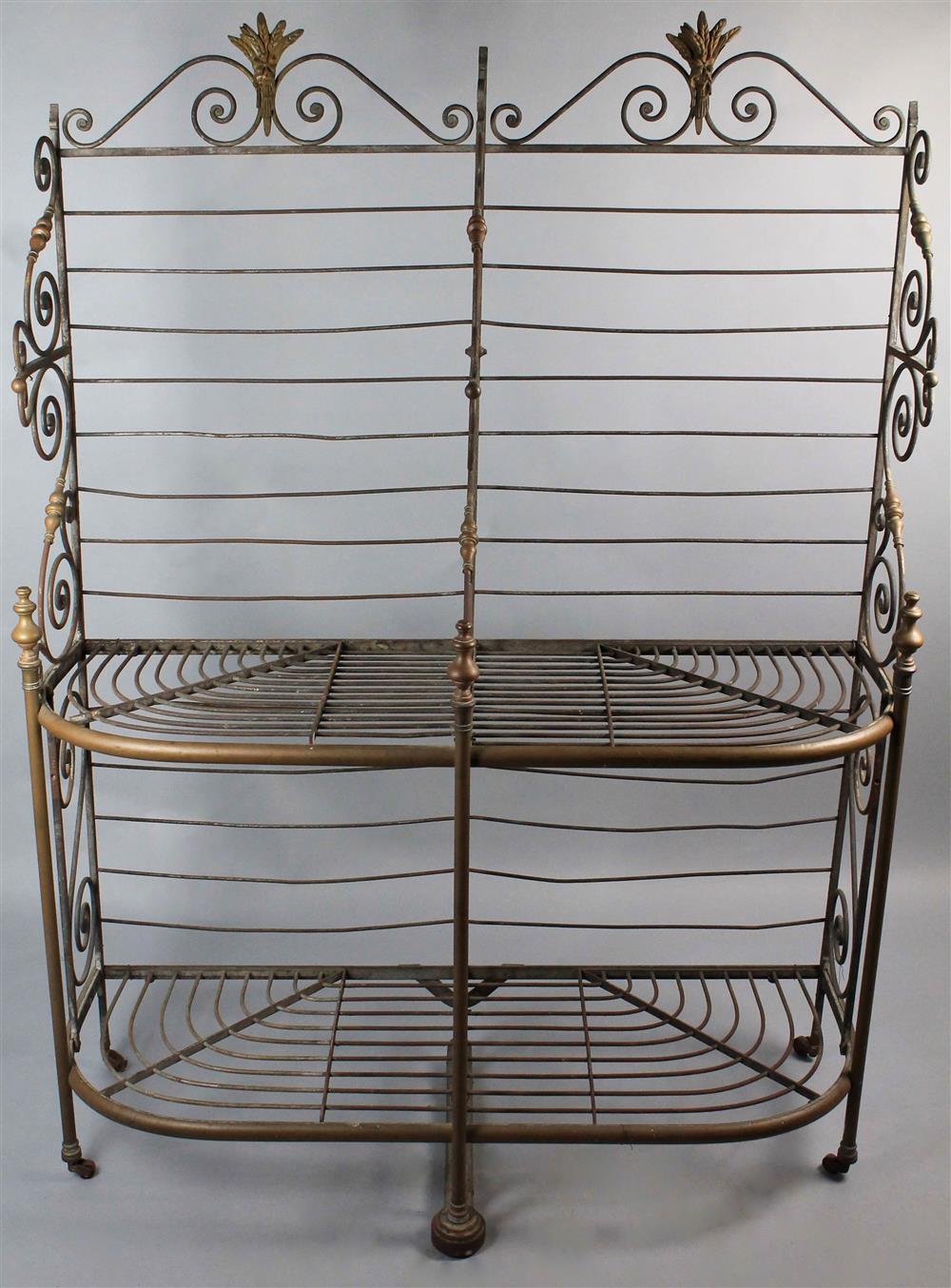 Appraisal: LARGE ANTIQUE FRENCH BAKER'S RACK WITH SHEAVES OF WHEAT DECORATION