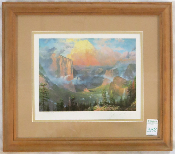 Appraisal: THOMAS KINKADE COLOR PRINT American th century titled Yosemite Valley