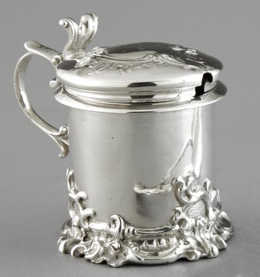 Appraisal: Good English Sterling Silver Mustard Pot London maker Charles Fox