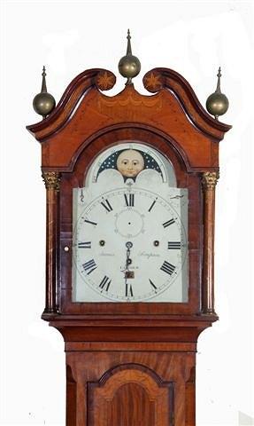 Appraisal: A GEORGE III MAHOGANY AND SATINWOOD INLAID LONG CASE CLOCK