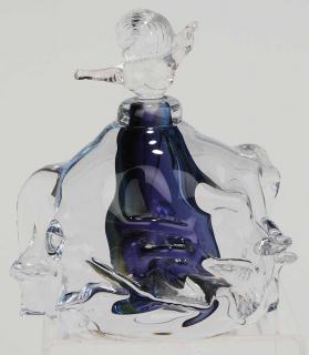 Appraisal: Leon Applebaum Perfume Bottle New York Sahaj Glass Studio stylized