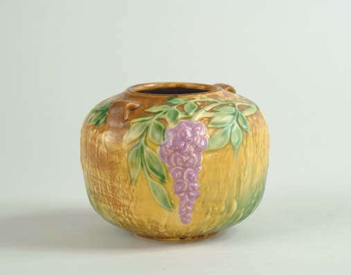 Appraisal: ROSEVILLE WISTERIA TWO HANDLED URN SHAPED VASE Unmarked base Paper