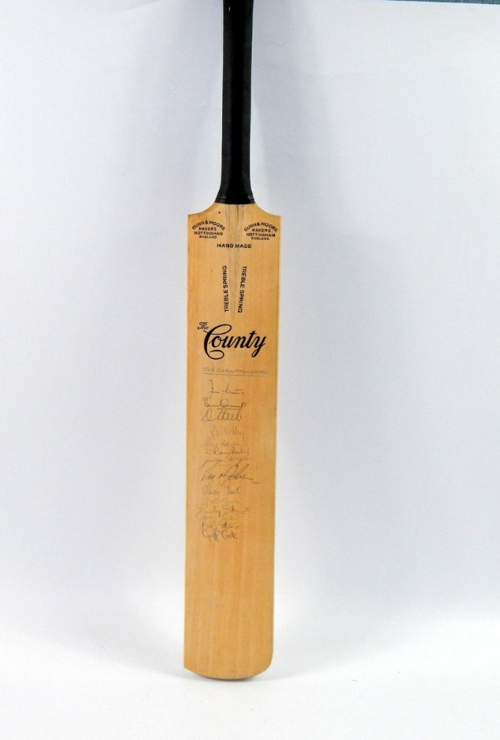 Appraisal: A Gunn Moore cricket bat signed by the Northamptonshire Warwickshire