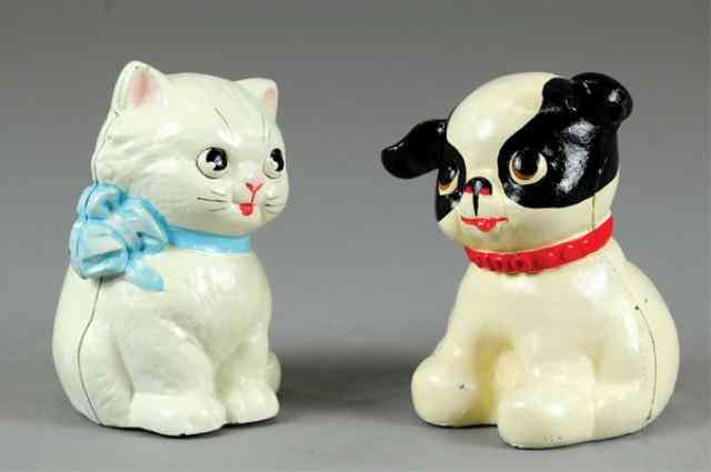 Appraisal: a KITTY AND FIDO STILL BANKS Hubley cast iron both