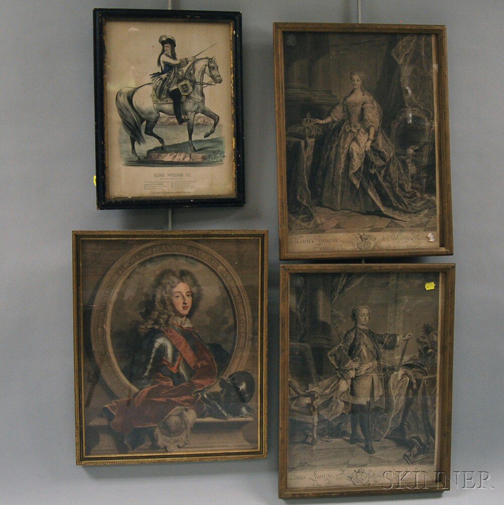 Appraisal: Four Engravings of Nobility After Jean-Baptiste van Loo French -