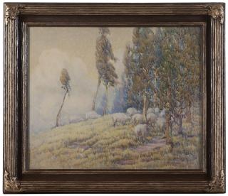 Appraisal: Grace Allison Griffith Sheep in a California landscape signed and