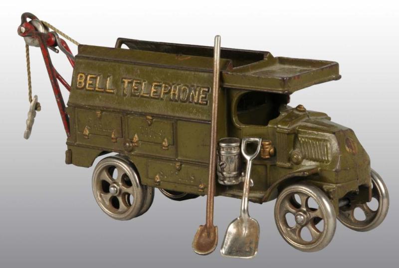 Appraisal: Cast Iron Hubley Bell Telephone Truck Toy Description All original