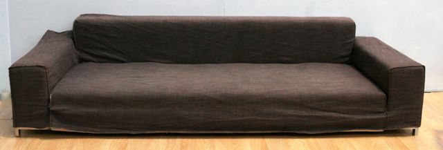 Appraisal: A B B Italia brown fabric-covered low sofa cm wide