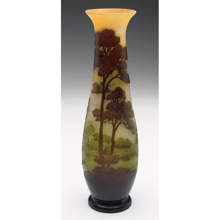 Appraisal: Good Galle vase classic form decorated with a cameo cut