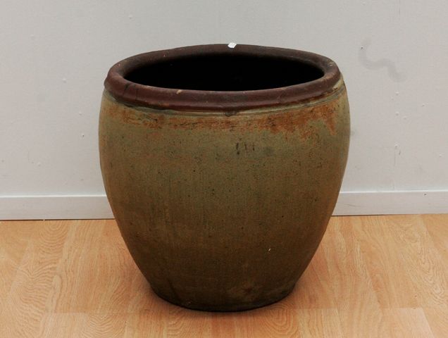 Appraisal: A Chinese glazed lotus pot stoneware contemporary cm high