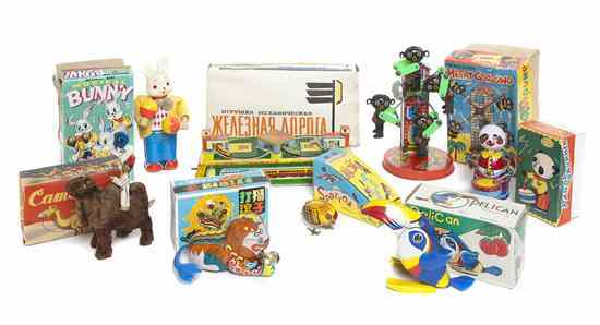 Appraisal: Eight Toys in Original Boxes comprising a US Soviet Republic