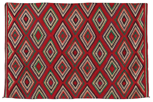 Appraisal: Exceptional Navajo rug turn-of-the-century Germantown wool with an intricate multi-colored