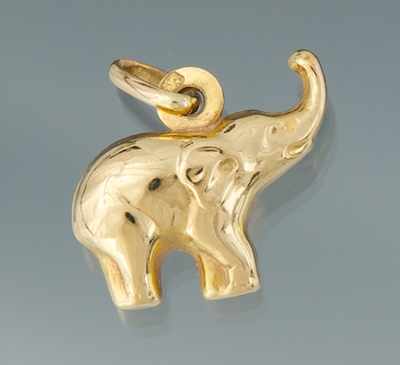 Appraisal: An Italian Gold Elephant Charm by Unoaerre k yellow gold