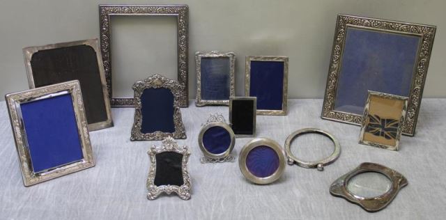 Appraisal: STERLING Grouping of Silver Frames Includes a pair of English