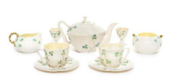 Appraisal: Sale Lot A Belleek Porcelain Tea Service in the Shamrock