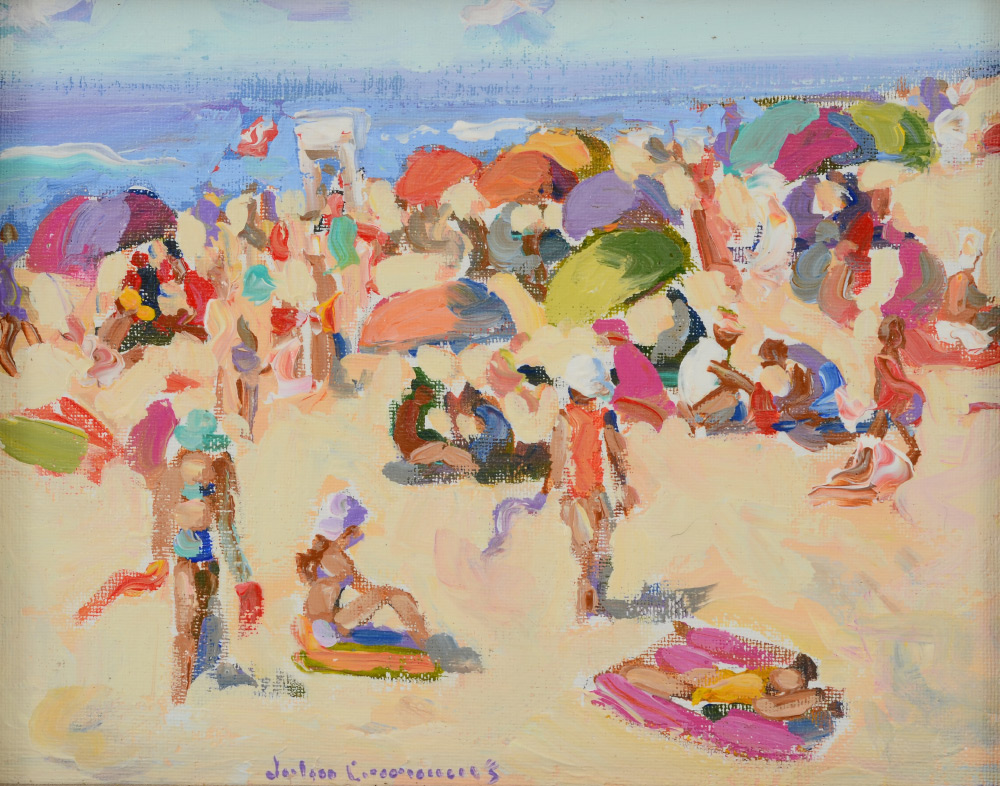 Appraisal: CRIMMINS John American - Busy Cape Cod Beach Oil Canvas