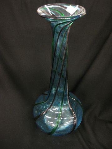 Appraisal: Italian Art Glass Vase raised swirling amethyst emerald on sapphire