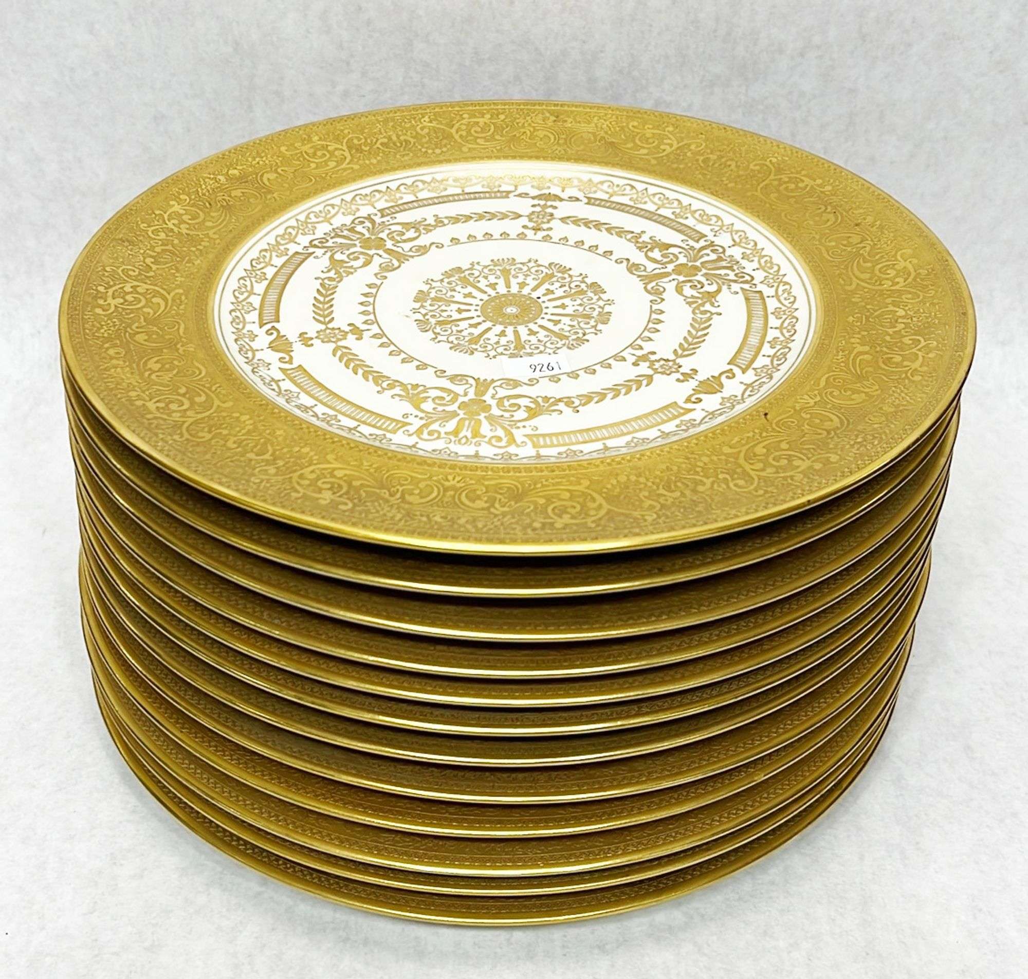 Appraisal: Heinrich co Bavarian Gold Decorated Service Plates in diameter Condition