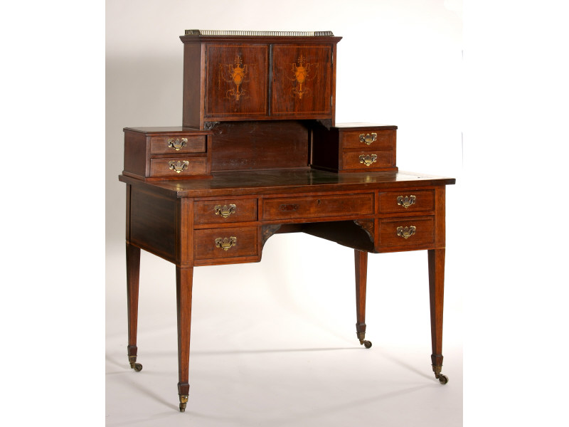 Appraisal: Marquetry Edwards Roberts Writing Desk English Edwards Roberts were considered