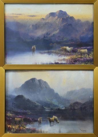 Appraisal: lot of Framed watercolor and gouache paintings on paper Scottish