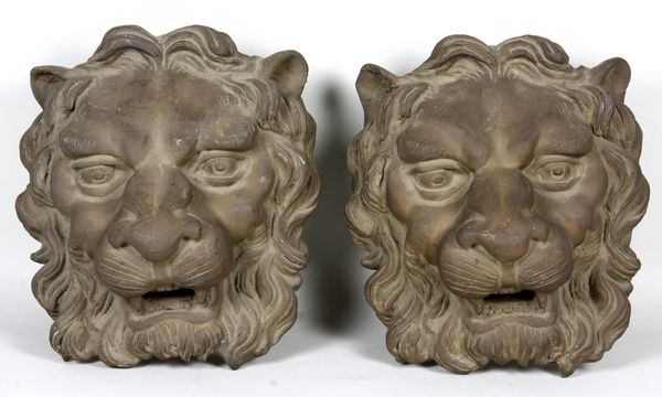 Appraisal: Pair of late th early th Century bronze lions h